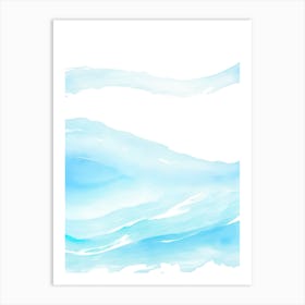Blue Ocean Wave Watercolor Vertical Composition 74 Art Print