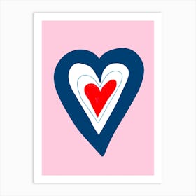 Heart On Pink Background Art Print