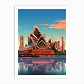 Sydney Opera House Pxiel Art 3 Art Print