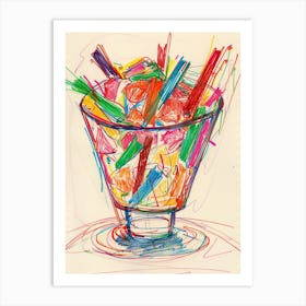 Jelly Trifle Children S Scribble Style 2 Art Print