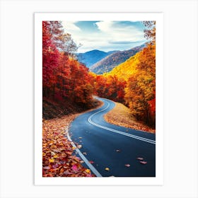 Beautiful Road In Autumn 13 Art Print