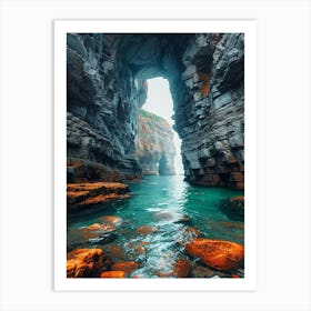 Cliffs And Caves Art Print