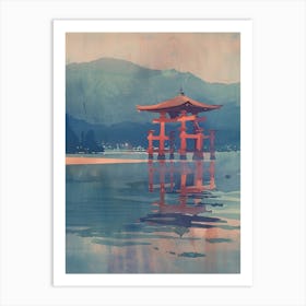 Miyajima Japan 2 Retro Illustration Art Print