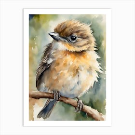 Watercolor Of A Bird Art Print