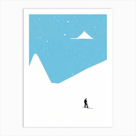 Riksgränsen Minimal Skiing Poster Art Print