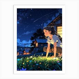 Night Sky Anime aesthetic 12 Art Print