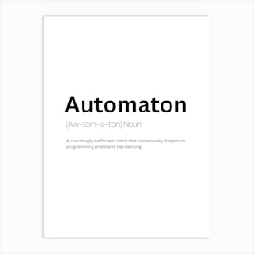 Automaton Definition Meaning 1 Poster