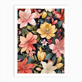 Painted Florals Honeysuckle Art Print 2 Art Print