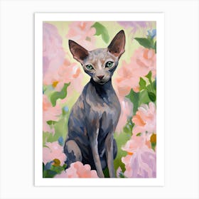 A Sphynx Cat Painting, Impressionist Painting 1 Art Print