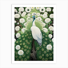 Ohara Koson Inspired Bird Painting Peacock 4 Art Print