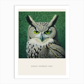 Ohara Koson Inspired Bird Painting Great Horned Owl 4 Poster Art Print