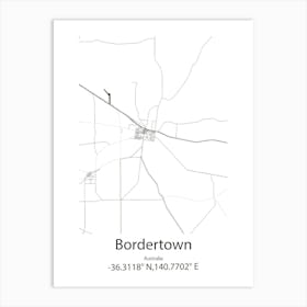 Bordertown,Australia Minimalist Map Art Print