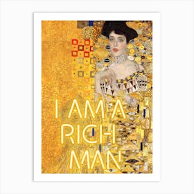 I am a rich man vintage altered art Art Print