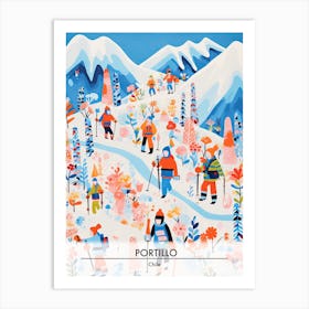 Portillo   Chile, Ski Resort Poster Illustration 3 Art Print
