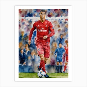 Cristiano Ronaldo Water Colour 1 Art Print