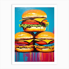 Burger Paint Drip Pop Art 4 Art Print