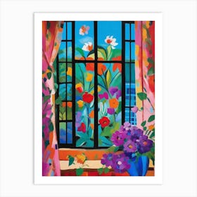 Window With Flowers Art Print