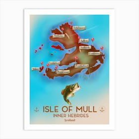 Isle Of Mull map Art Print