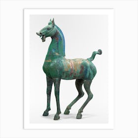Chinese Acient Antique Bronze Horse Art Art Print