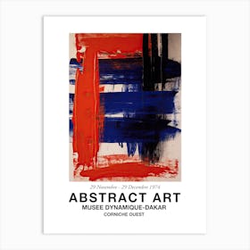 Blue And Red Brush Strokes Abstract 4 Exhibition Poster Art Print