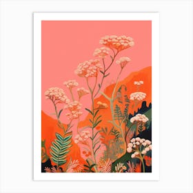 Boho Wildflower Painting Yarrow Achillea 4 Art Print