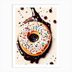 Bite Sized Bagel Pieces Dipped In Melted Chocolate And Sprinkles Marker Art 4 Art Print
