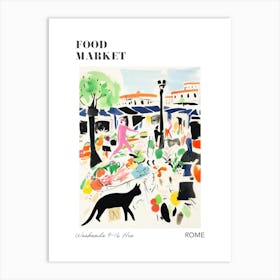 The Food Market In Rome 4 Illustration Poster Art Print