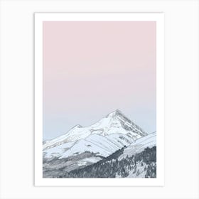 Mount Lafayette Usa Color Line Drawing (7) Art Print