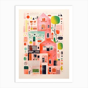 A House In Buenos Aires, Abstract Risograph Style 3 Art Print