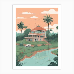 Abidjan Cote D'Ivoire Travel Illustration 1 Art Print