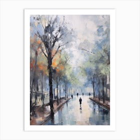 Winter City Park Painting Maria Luisa Park Seville Spain 2 Art Print