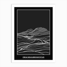 Creag Meagaidh Mountain Line Drawing 2 Poster Art Print