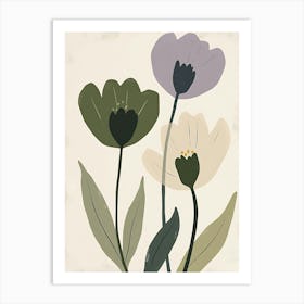 Three Flowers 24 Art Print