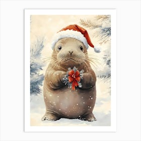 Santa Claus Seal Art Print