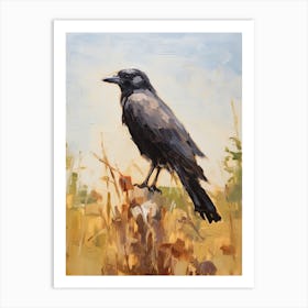 Bird Painting Crow 3 Art Print
