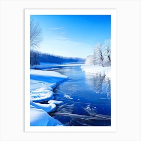 Frozen River Waterscape Photography 1 Art Print