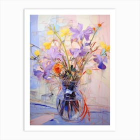 Abstract Flower Painting Purple Flower Art Print