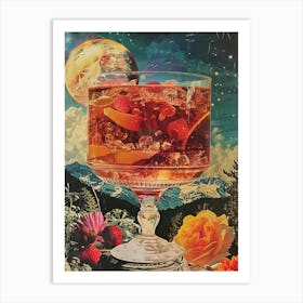Orange Jelly Space Retro Collage Art Print