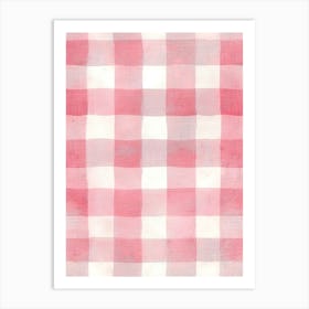 Pink Gingham Art Print