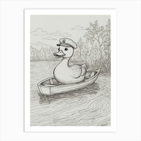 Duck In A Boat 4 Art Print