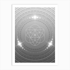 Geometric Glyph in White and Silver with Sparkle Array n.0108 Art Print