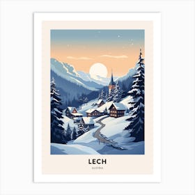 Winter Night  Travel Poster Lech Austria 1 Art Print