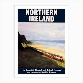 Northern Ireland, Vintage Railway Poster Art Print