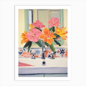 A Vase With Hibiscus, Flower Bouquet 4 Art Print