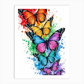 Rainbow Butterflies 1 Art Print