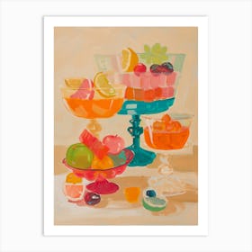 Rainbow Jelly Dessert Table Painting Art Print