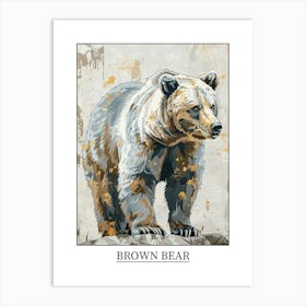 Brown Bear Precisionist Illustration 3 Poster Art Print