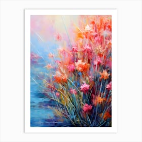 Vibrant Floral Abstract Painting – Colorful Nature-Inspired Artwork Art Print