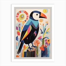 Colourful Scandi Bird Puffin 1 Art Print