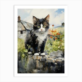 Irish Cats in Watercolor 8 Art Print